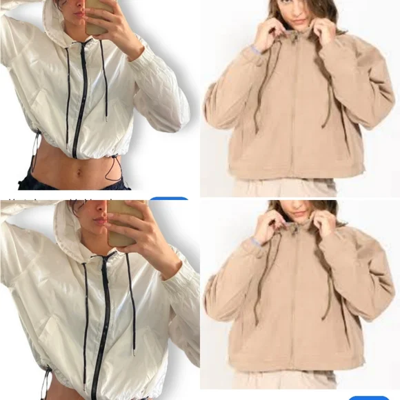 Beige Hooded Jacket - Picture 2 of 7